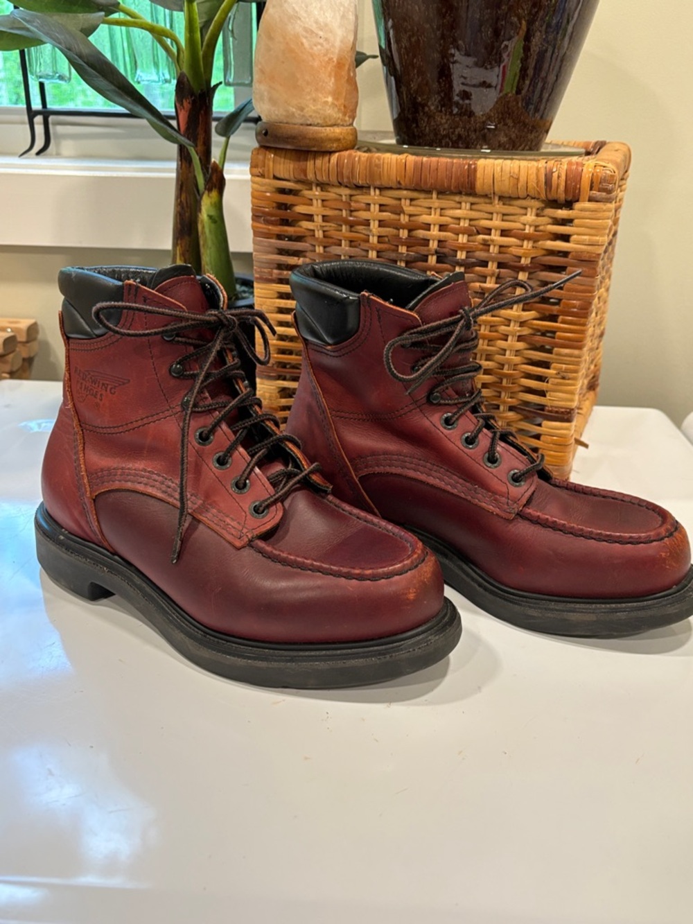 Vintage Red Wing Moc Toe Burgundy 202 Soft Toe Boots